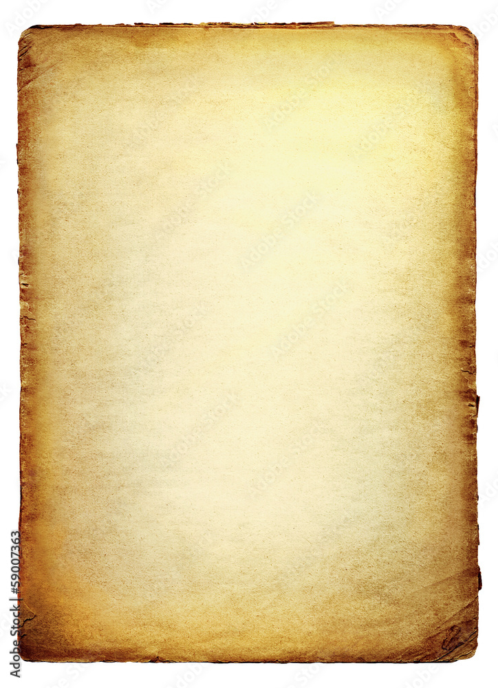Valokuva Old paper isolated on white background