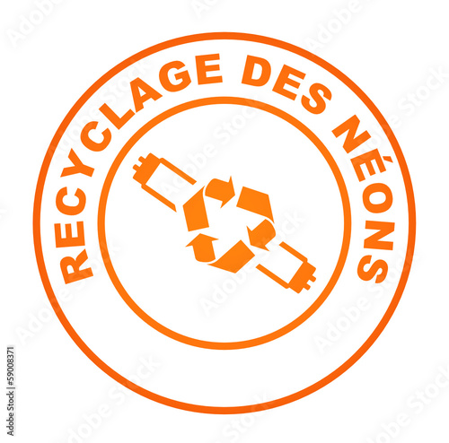 recyclage des néons sur bouton web rond orange