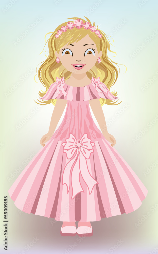 Sweet little girl princess, vector illustration Sweet little girl princess, vector illustration