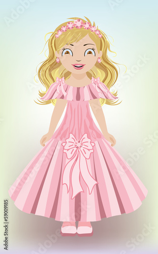 Sweet little girl princess, vector illustration
