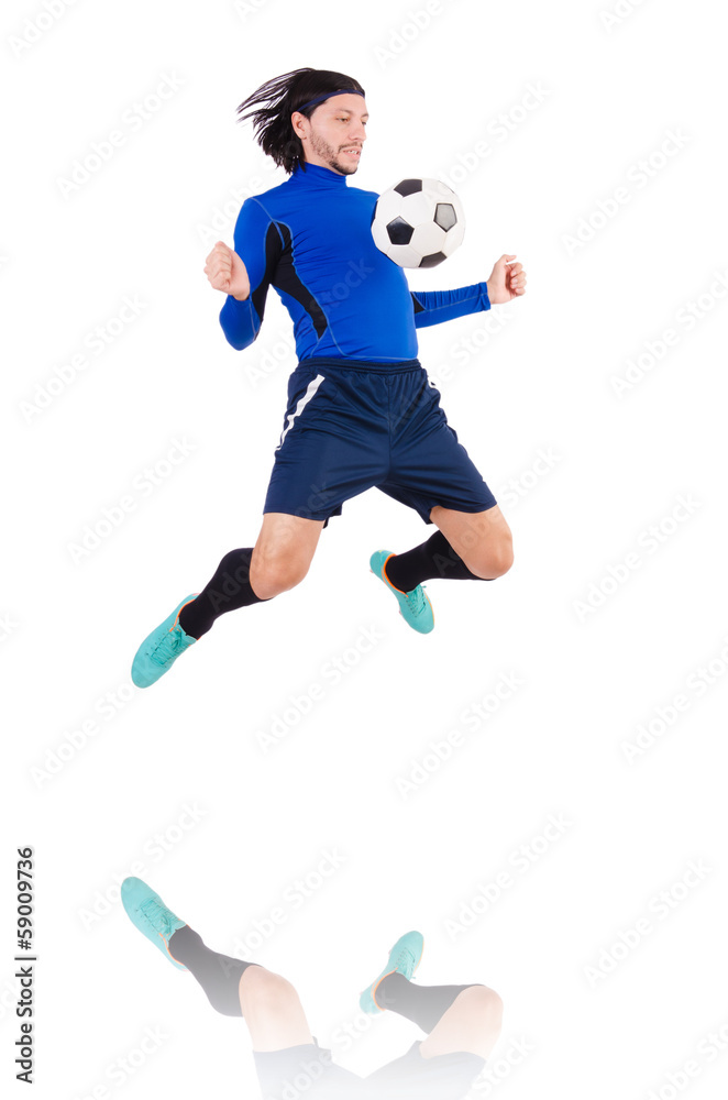 Football player isolated on the white background