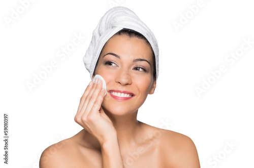 Beautiful Woman Removing Make-Up