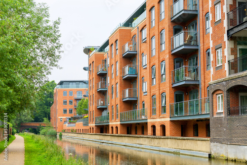 Obraz na płótnie House at Oxford Canal. Oxford, UK w salonie