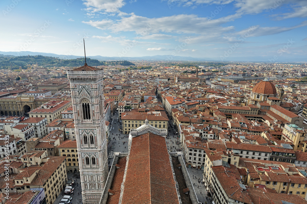 Firenze - Campanile di Giotto visto dalla Cupola del Duomo
