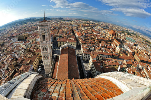 Firenze - Campanile di Giotto visto dalla Cupola del Duomo photo