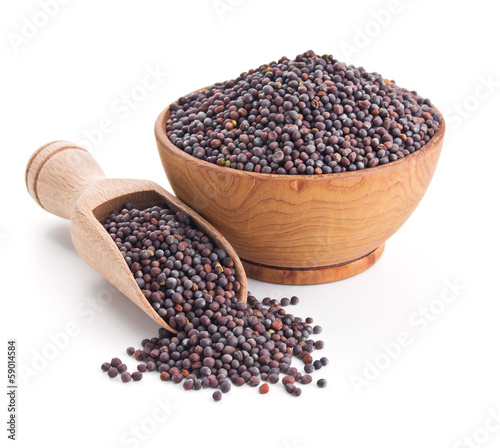 Fotografie, Obraz black mustard seeds isolated on white