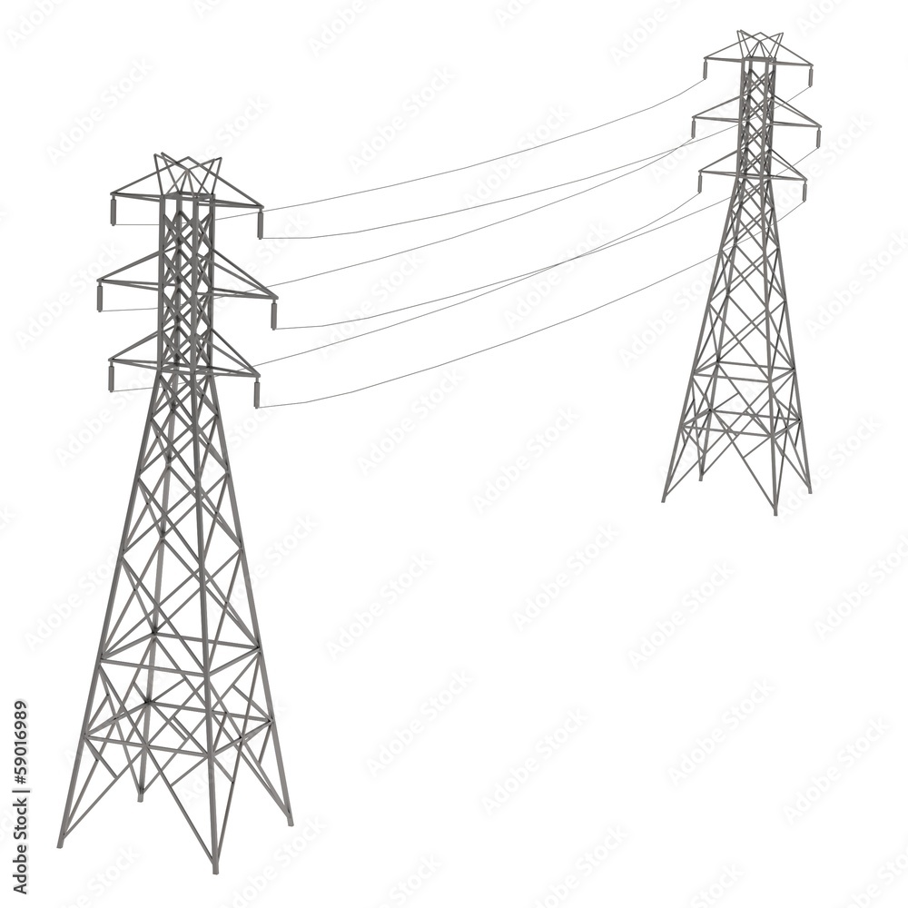 realistic 3d render of electric line
