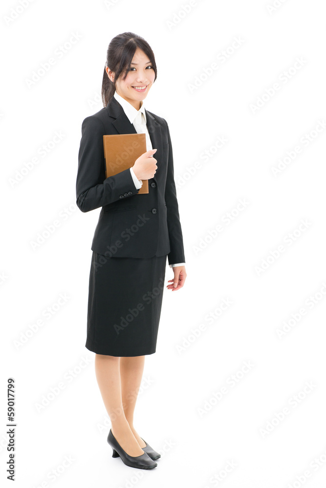 asian businesswoman standing on white background asian businesswoman standing on white background