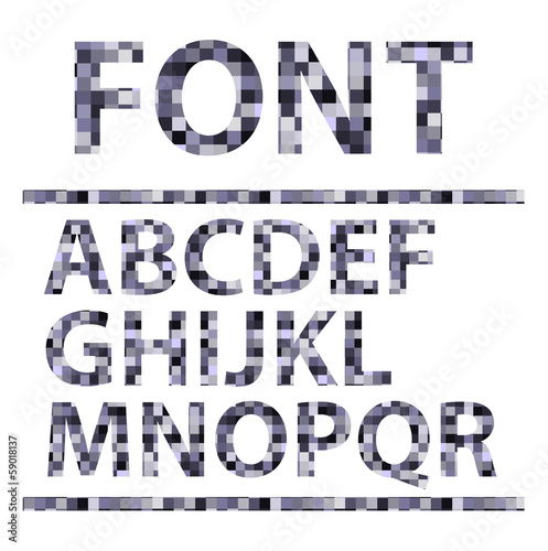 Fotografija Abstract mosaics alphabet set. Font. Vector illustration