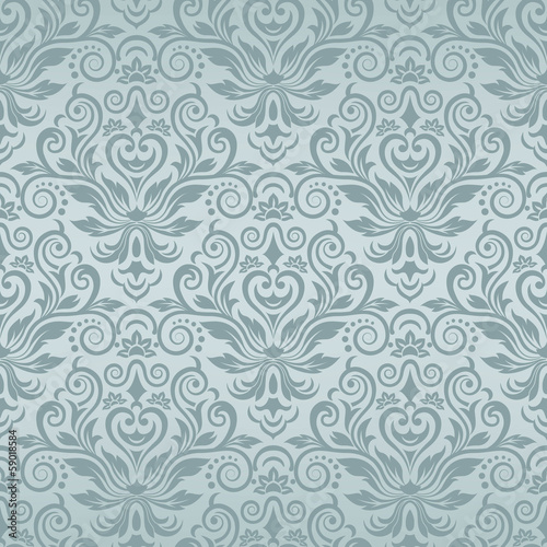 Seamless vintage pattern in blue