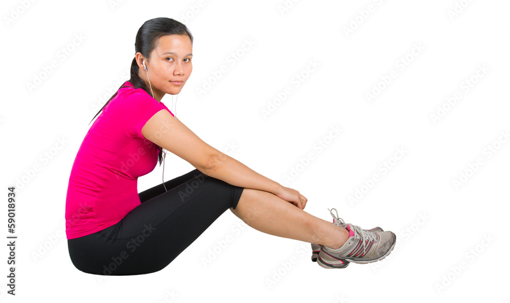 Female in jogging attire Female in jogging attire