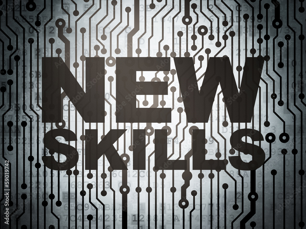Education concept: circuit board with New Skills Education concept: circuit board with New Skills
