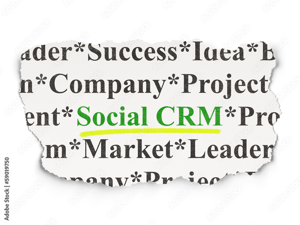 Finance concept: Social CRM on Paper background