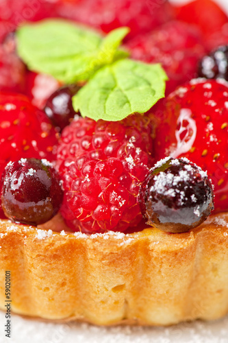 Cake with fresh berries