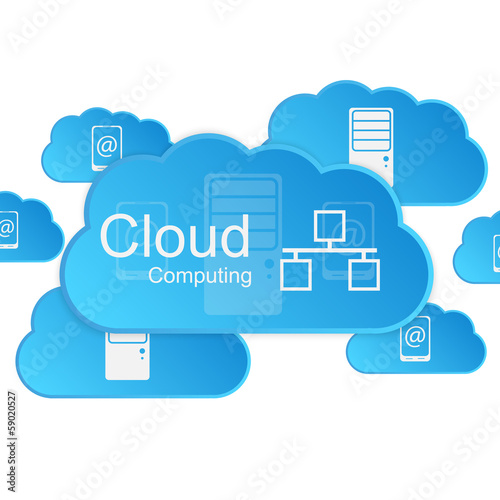 Vector cloud computing concept. Modern design template.