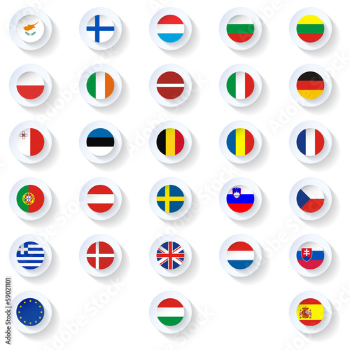 Free Download Europe union countries flags flat icons set - GFXLoad