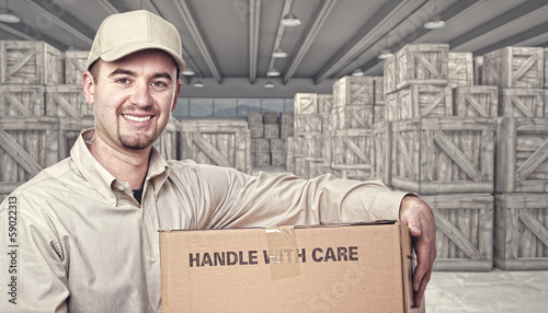 warehouse and delivery guy photo