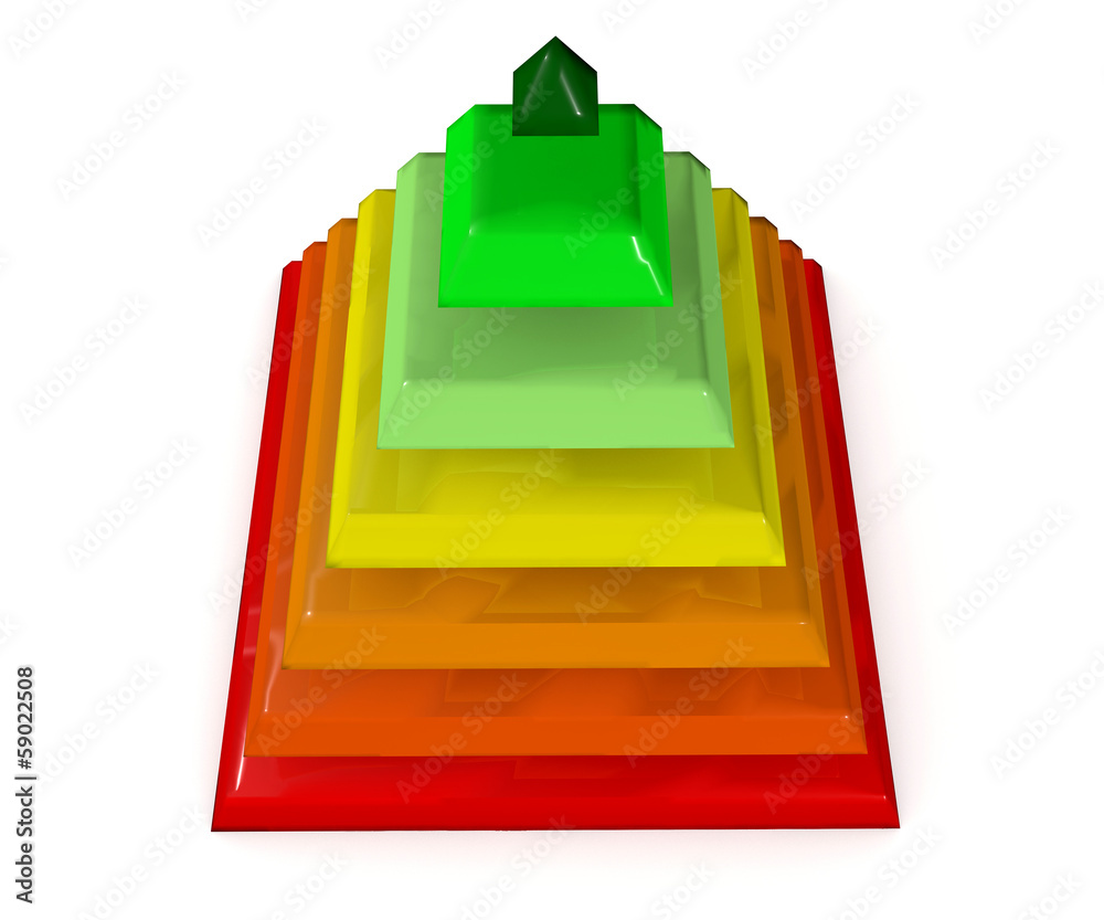 Piramide alimentare efficienza energetica infografica Stock
