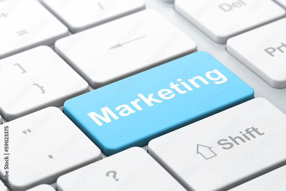 Advertising concept: Marketing on computer keyboard background Advertising concept: Marketing on computer keyboard background