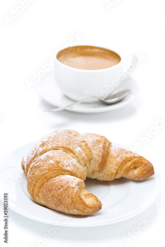 fresh croissants and cup of espresso