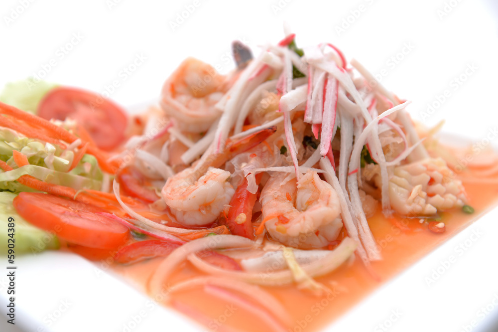 salad Seafood Thai Style in thai restaurant salad Seafood Thai Style in thai restaurant