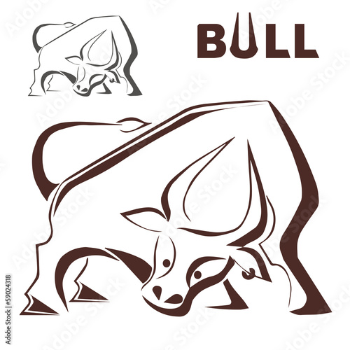 silhouettes of bulls