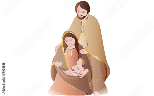 Nativity scene on white background