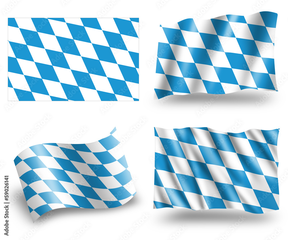 Bavaria flag - Freistaat Bayern Flagge Stock Illustration