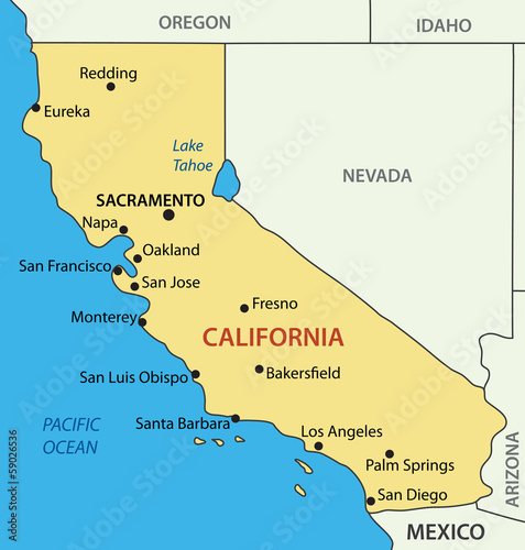 California - vector map photo