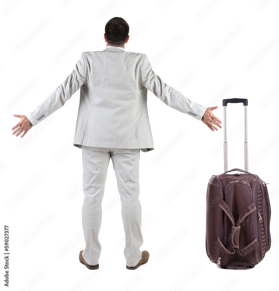 Businessman traveling with suitcas Businessman traveling with suitcas