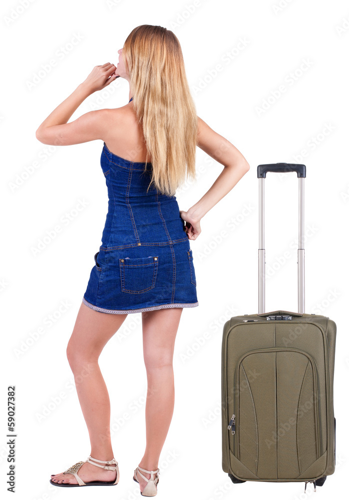 Back view of thinking young beautiful woman. Back view of thinking young beautiful woman.