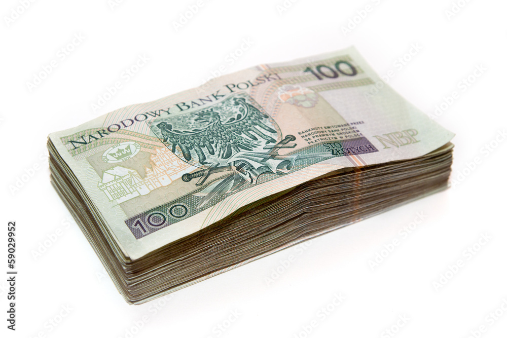 stack of polish banknotes - 100 PLN