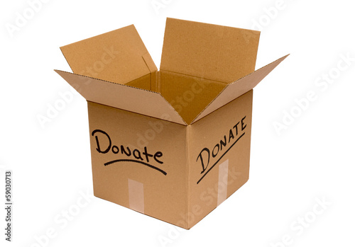 Empty Donation Box Isolated On White
