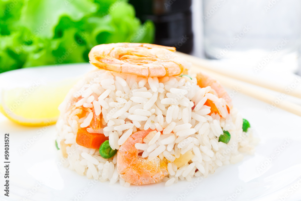 Fried rice with shrimps Fried rice with shrimps