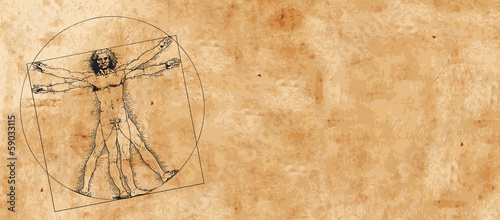 Stampa su tela Vitruvian Man by Leonardo Da Vinci