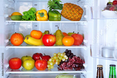 Refrigerator full of food