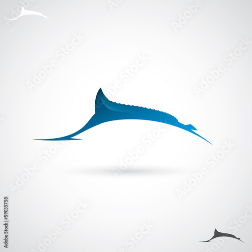 Marlin fish label