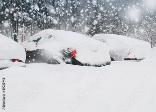 cars on the parking under snow © Dmitry Perov