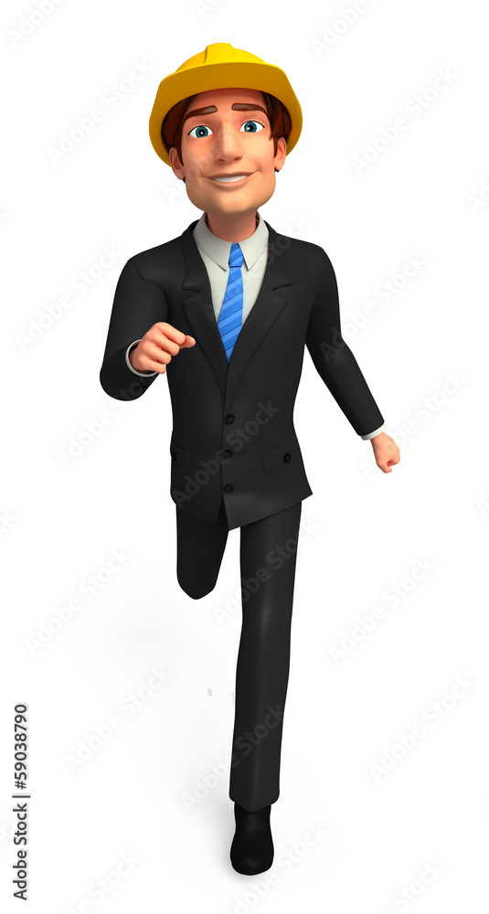 Young Business woman is running