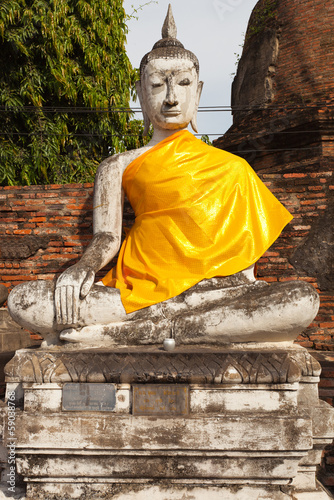 bouddha, wat yai chai mongkol, ayutthaya, Thaïlande