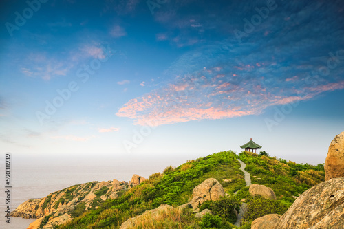 Photography east china sea in sunset