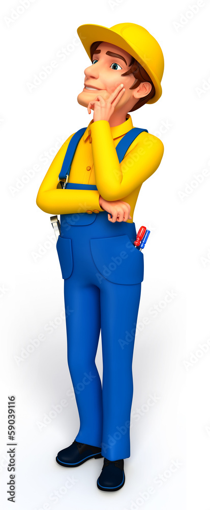 Plumber is thinking