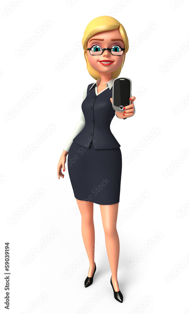 Young lady Boss with presentation