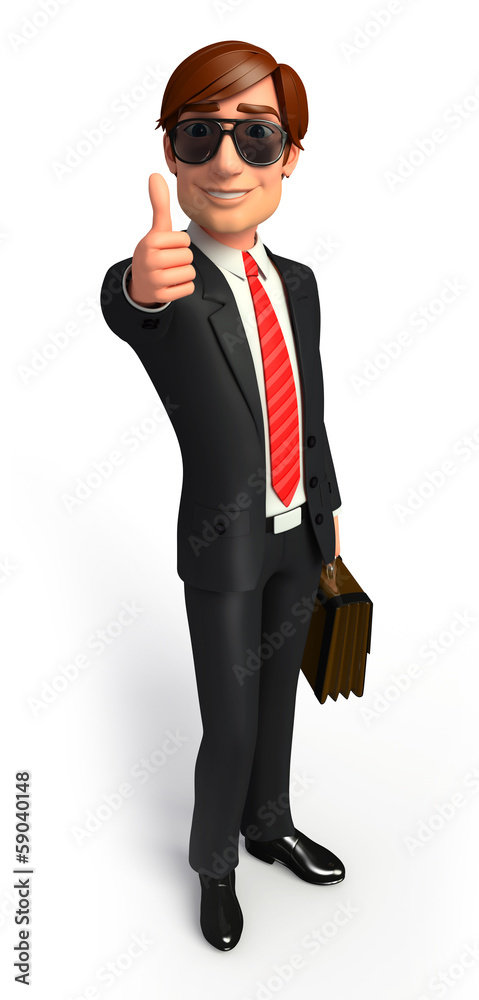Young Business man with thumbs up Young Business man with thumbs up
