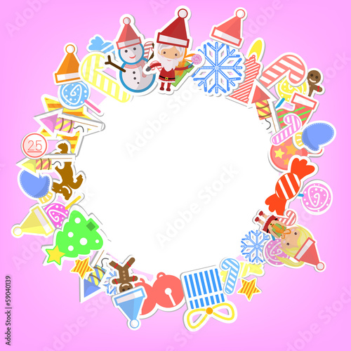 Christmas Card with Santa Claus - vector template with copy spac