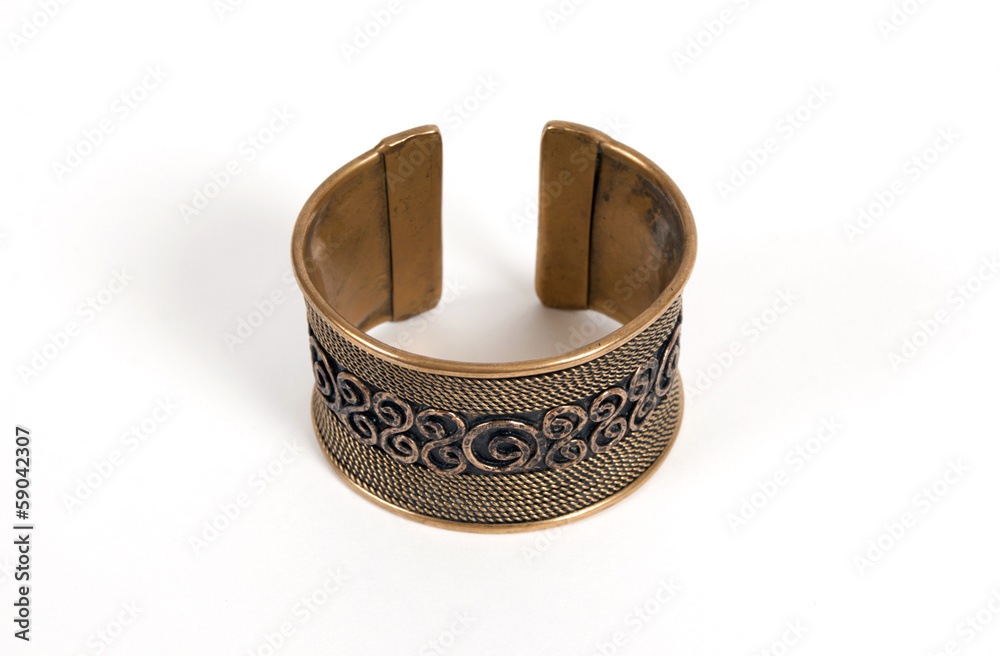 Iron fashion bracelet on a white background Iron fashion bracelet on a white background