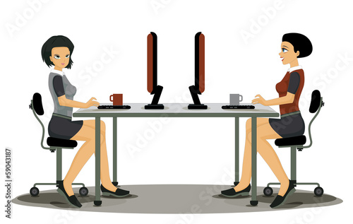 Women employees working