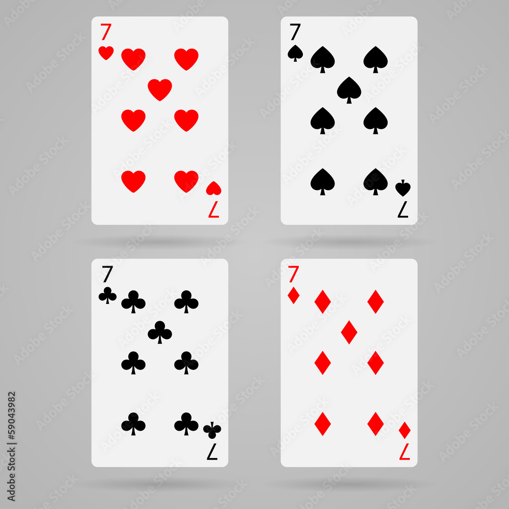 Vector seven cards Vector seven cards