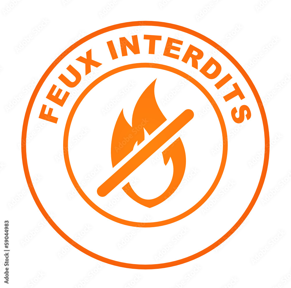 feux interdits sur bouton web rond orange