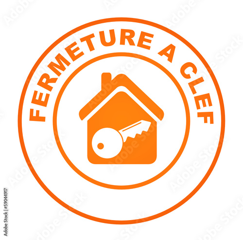 fermeture à clef sur bouton web rond orange